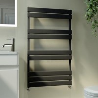 Riace Midnight Black Vertical Flat Towel Rail Radiator 1000x600mm Single Panel 1712 BTU Riace Midnight Black Vertical Flat Towel Rail Radiator 1000x600mm Single Panel 1712 BTU