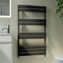 Riace Midnight Black Vertical Flat Towel Rail Radiator 1000x600mm Single Panel 1712 BTU