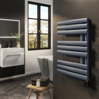 GRADE A1 - Anthracite Electric Towel Radiator 0.6kW with Wifi Thermostat - H650xW450mm - IPX4 Bathroom Safe