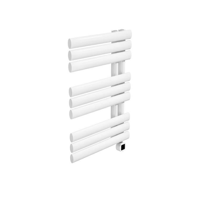 GRADE A1 - White Electric Towel Radiator 0.6kW with Wifi Thermostat - H650xW450mm - IPX4 Bathroom Safe