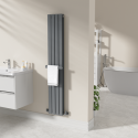 WMTRDG32 Anthracite Designer Wall-Mounted Towel Holder for Steel & Electric Radiators - 320mm