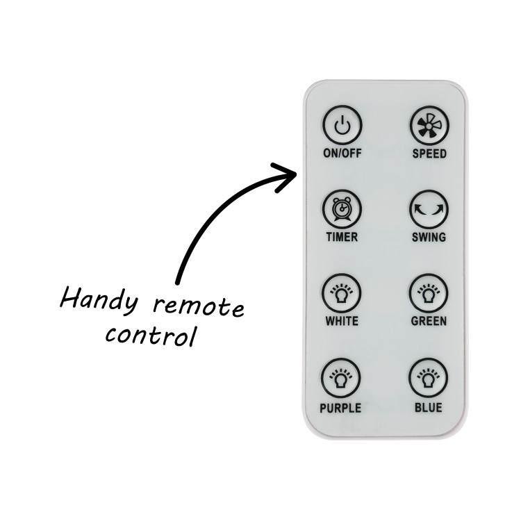 Refurbished electriQ eiQ-AM07 Quiet 24 inch Bladeless Tower Fan with Mood Light