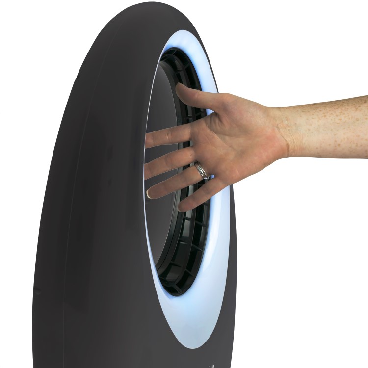 GRADE A1 - electriQ eiQ-AM07B 24 inch Bladeless Quiet Tower Fan with Mood Light - Black