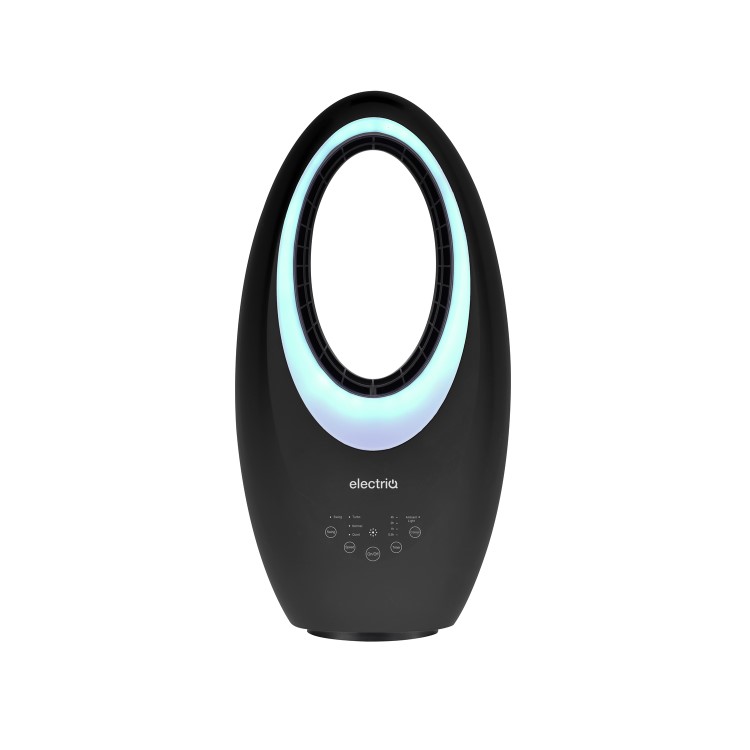 GRADE A1 - electriQ eiQ-AM07B 24 inch Bladeless Quiet Tower Fan with Mood Light - Black