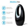 electriQ Black Bladeless Heater Fan 2kW with Optional Mood Light