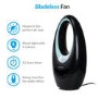 GRADE A2 - electriQ Black Bladeless Hot and Cool Fan 2kW with Optional Mood Light