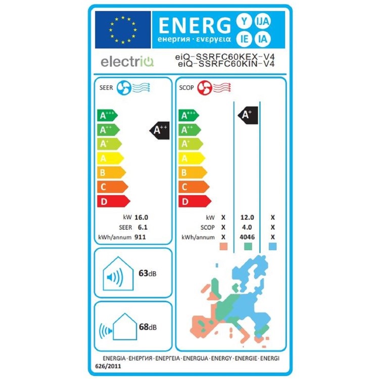 Refurbished electriQ 60000 BTU Ceiling Cassette Air Conditioner with Heating Function
