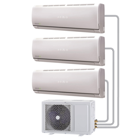GRADE A1 - Multi-split 27000 BTU Inverter Air Conditioner system with three 9000 BTU indoor units to a single outdoor unit