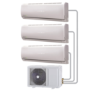 GRADE A1 - Multi-split 27000 BTU Inverter Air Conditioner system with three 9000 BTU indoor units to a single outdoor unit