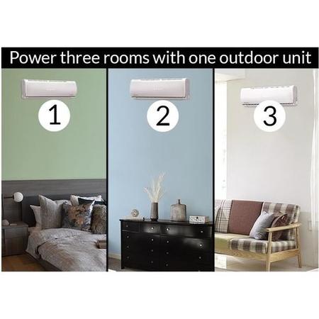 GRADE A1 - Multi-split 27000 BTU Inverter Air Conditioner system with three 9000 BTU indoor units to a single outdoor unit