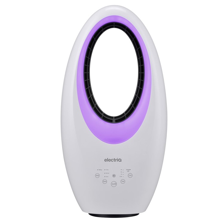 GRADE A1 - electriQ eiQ-AM07 Quiet 24 inch Bladeless Tower Fan with Mood Light
