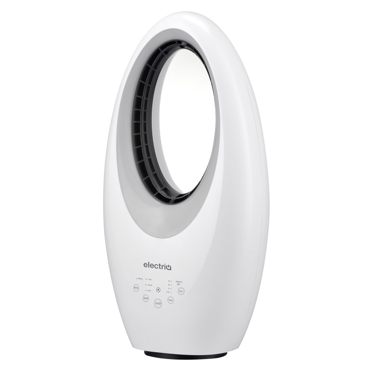 GRADE A1 - electriQ eiQ-AM07 Quiet 24 inch Bladeless Tower Fan with Mood Light