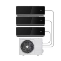 electriQ iQool Multi-Split 3 x 9000 BTU Smart Wall Mounted Air Conditioner with Heat Pump - Pipe Kits Included - Black electriQ iQool Multi-Split 3 x 9000 BTU Smart Wall Mounted Air Conditioner with Heat Pump - Pipe Kits Included - Black