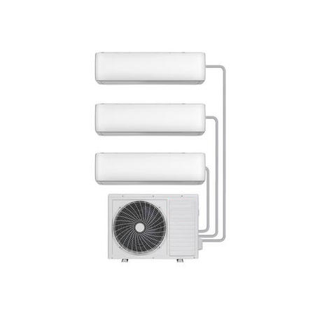 GRADE A1 - Indoor Multi-split 27000 BTU SmartApp WIFI Inverter Wall Air Conditioner with 3x 9000 BTU indoor units to a single outdoor unit