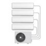 Refurbished electriQ iQool Multi-Split 4 x 12000 BTU Smart Wall Mounted Air Conditioner with Heat Pump - Pipe Kits Included