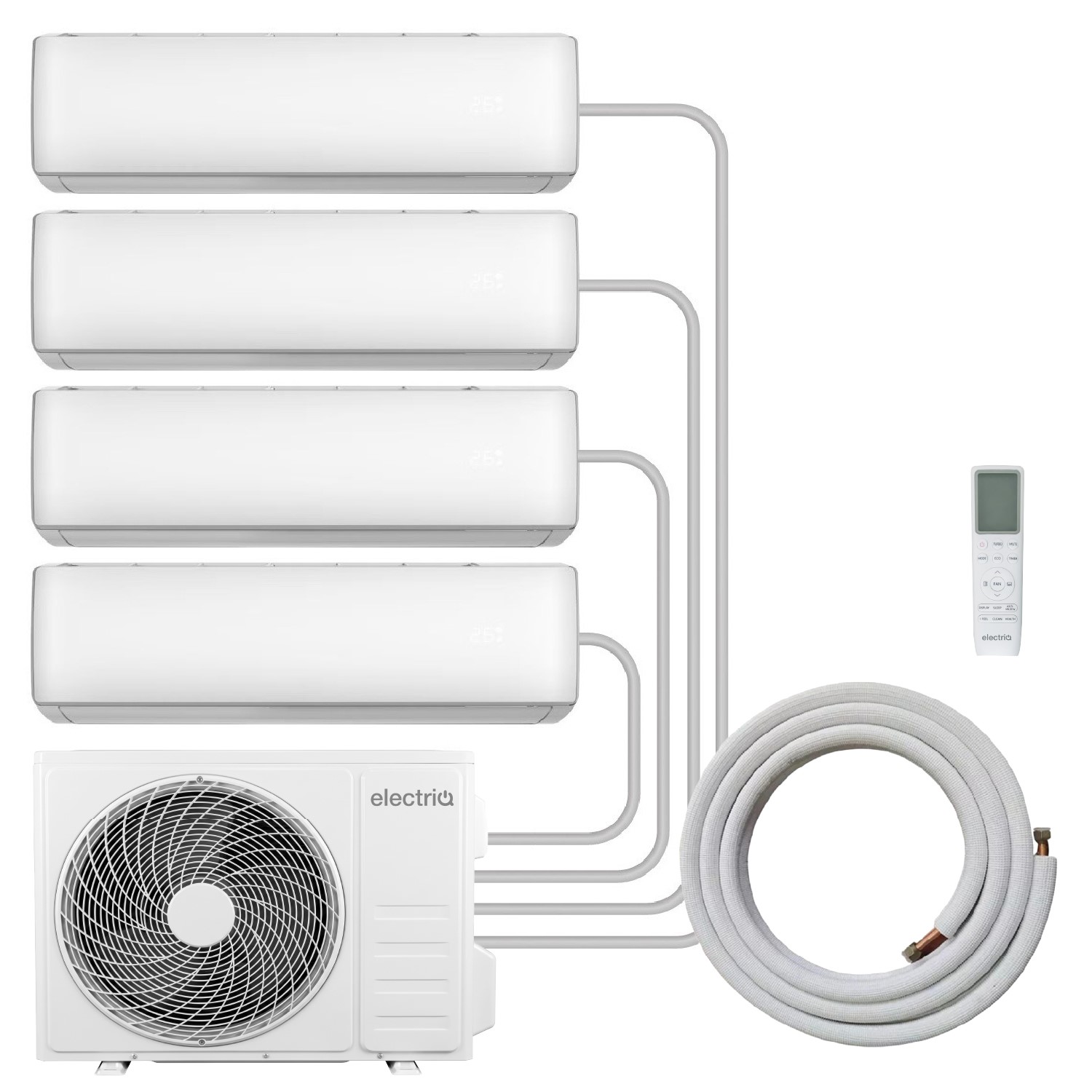 Buy electriQ iQool Multi-Split 4 x 12000 BTU Smart Wall Mounted Heat ...