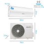 GRADE A2 - IQool Plus 9000 BTU Smart A+++ Wall Split Air Conditioner with Heat Pump and 5-Meter Pipe Kit Included