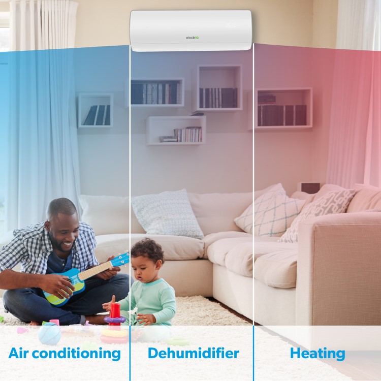 Refurbished Grade A1 IQool Plus 9000 BTU Smart A+++ Wall Split Air Conditioner with Heat Pump - 5-Metre Pipe Kit Included