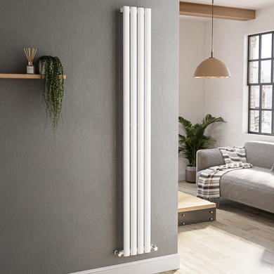 Buy Sorrento White Vertical Oval Designer Radiator 1800x590mm